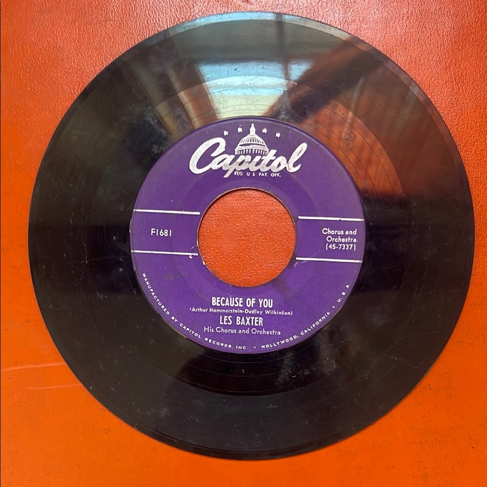 Capitol Records 45 rpm Vinyl Record Les Baxter